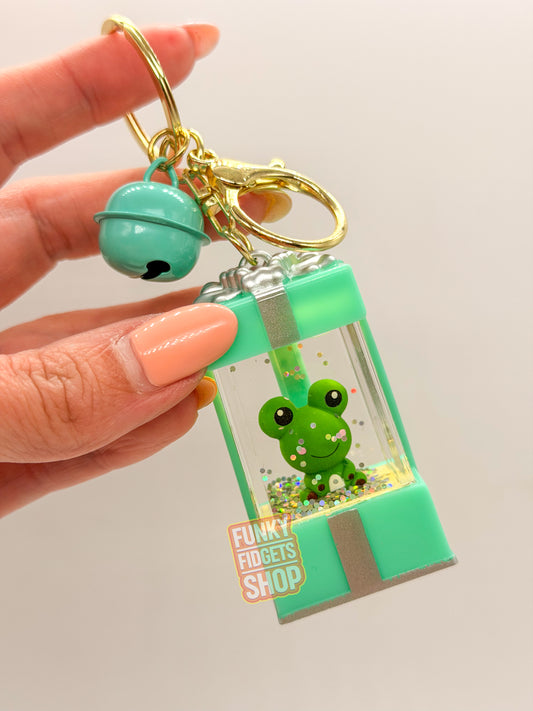Funky Frog liquid light up keychain