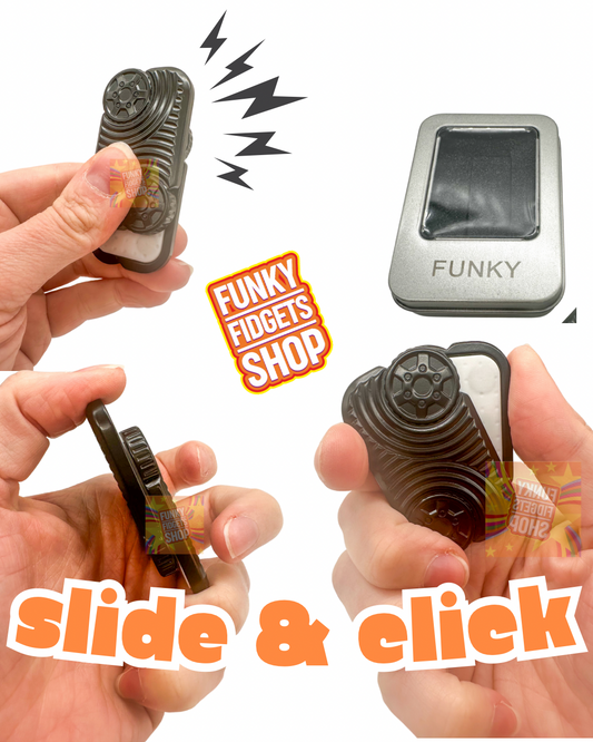 Funky metal slide & click