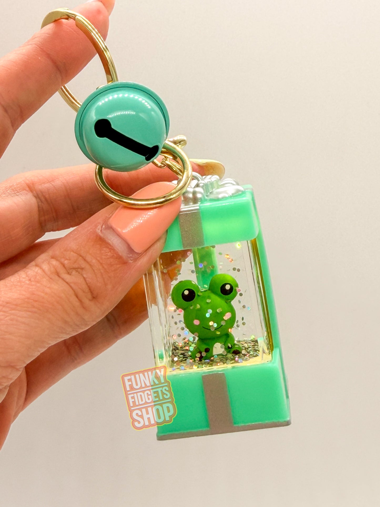 Funky Frog liquid light up keychain