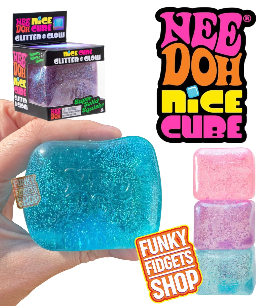 Needoh Nice Cube Glitter & Glow