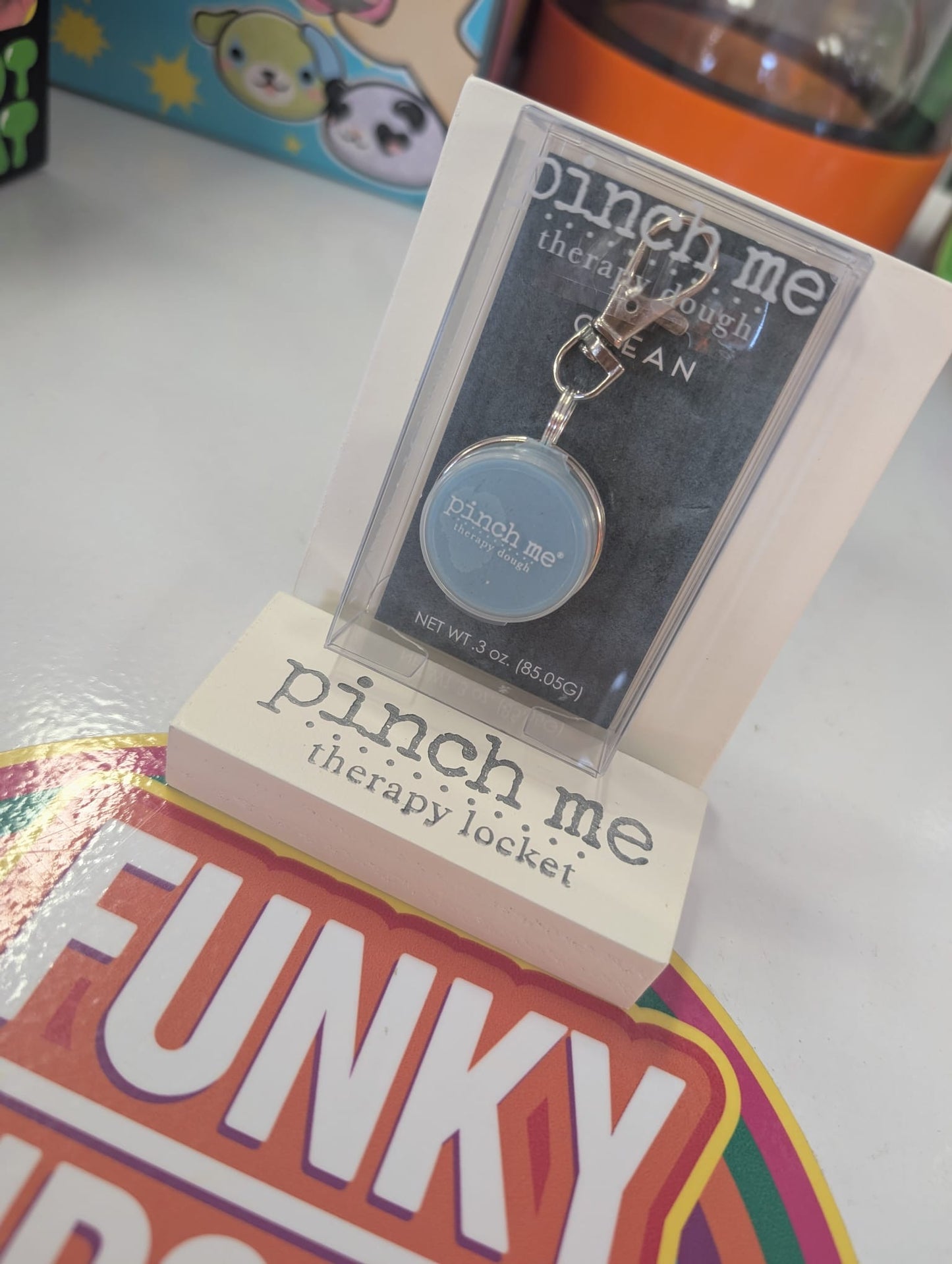 Pinch me therapy dough keychains