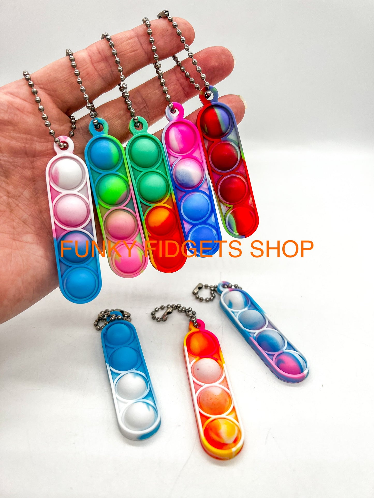 Pop it tie dye keychain