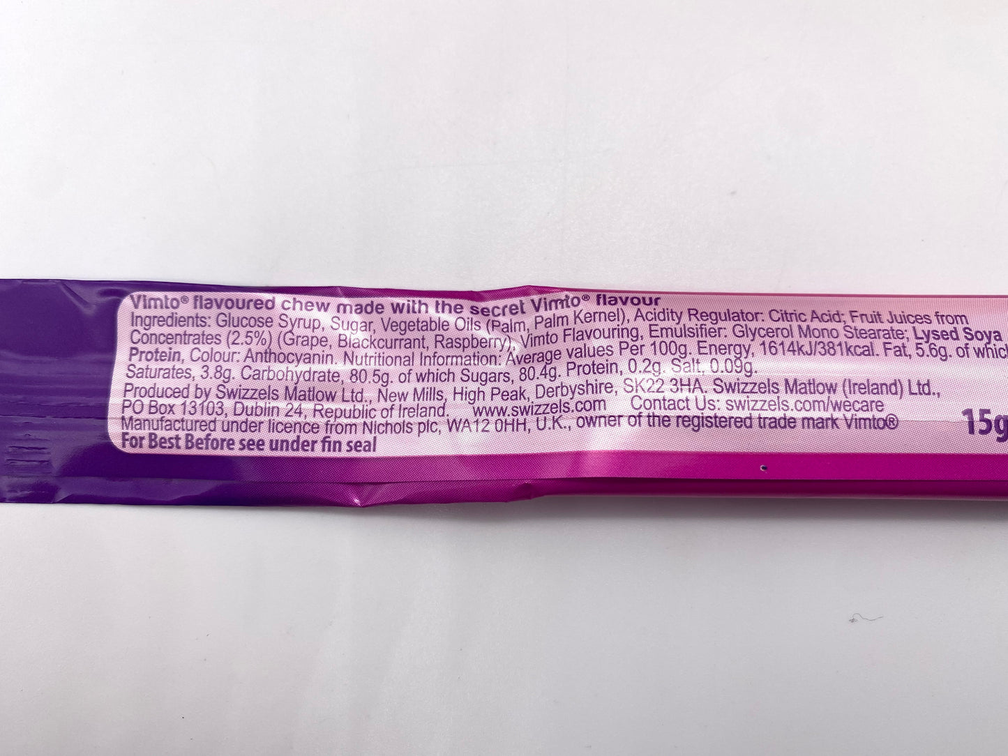 Vimto chew bar