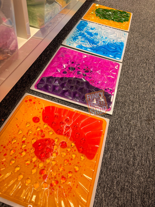 Textured liquid floor tiles x4