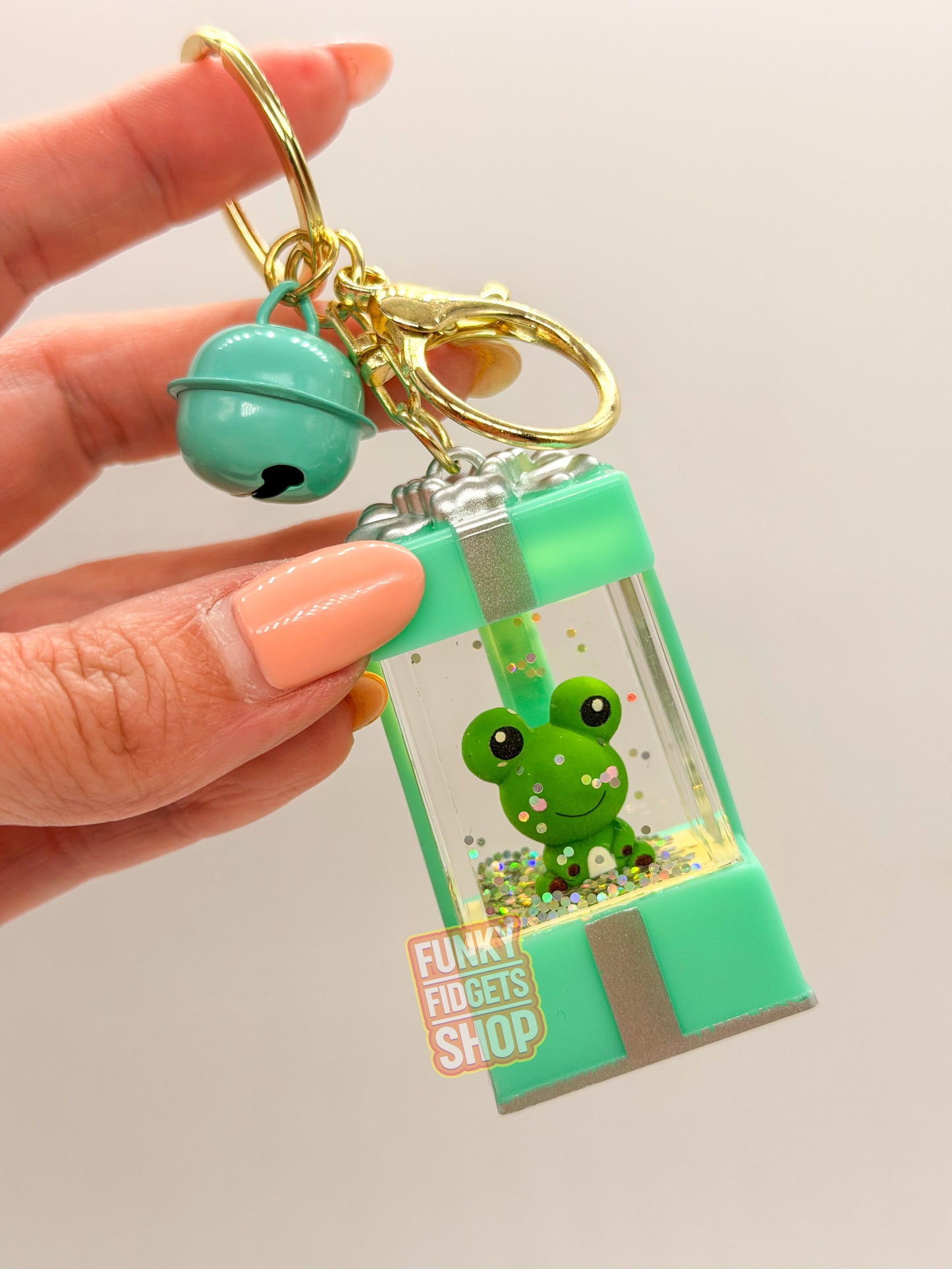 Funky Frog liquid light up keychain