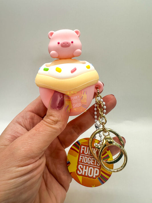 Pop out Bear & Pig keyrings