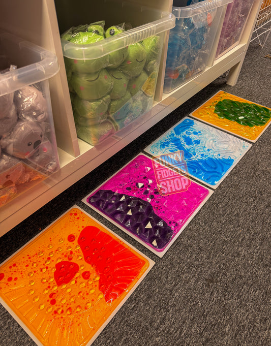 Textured liquid floor tiles x4