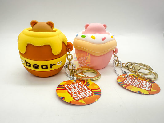 Pop out Bear & Pig keyrings