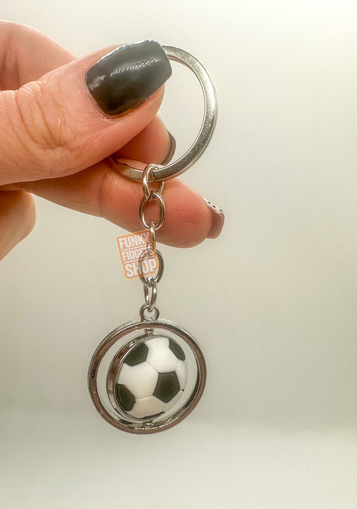 Funky Football Spinning Keyring