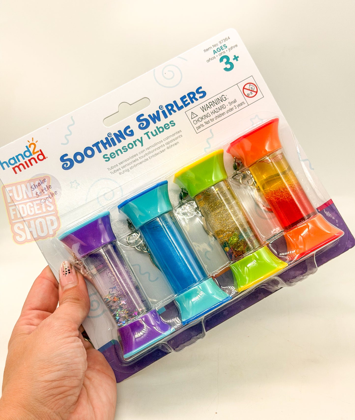 Soothing swirlies sensory tube keychain