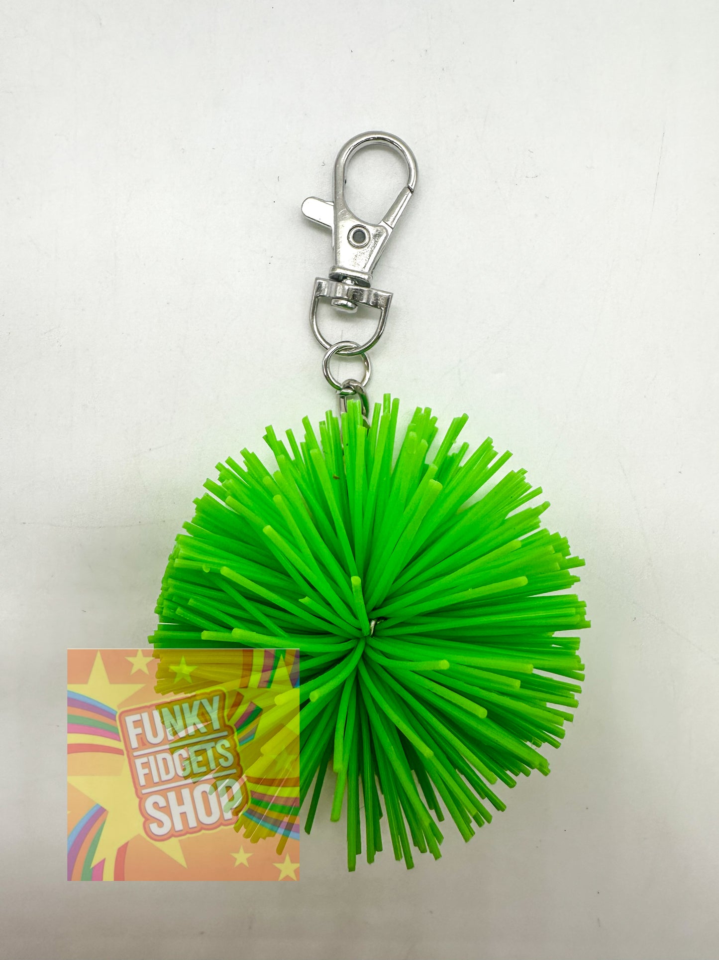 Funky Green Koosh Keychain