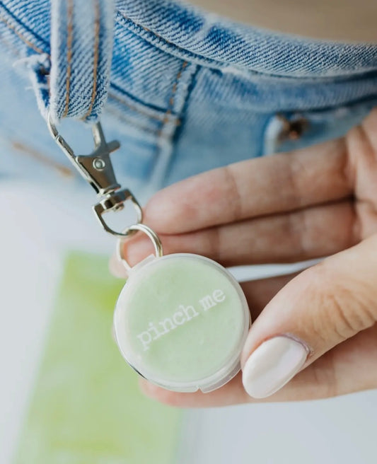 Pinch me therapy dough keychain