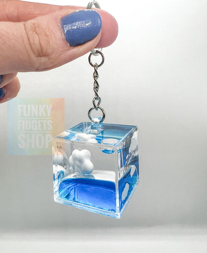 Liquid motion keyrings