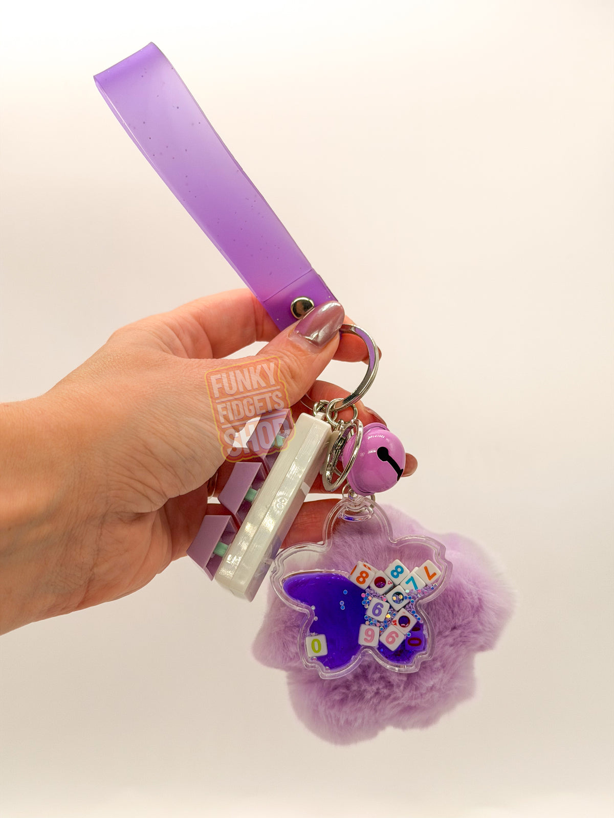 Fluffy Keyboard Fidget keychain Wristlet