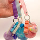 Fluffy Keyboard Fidget keychain Wristlet