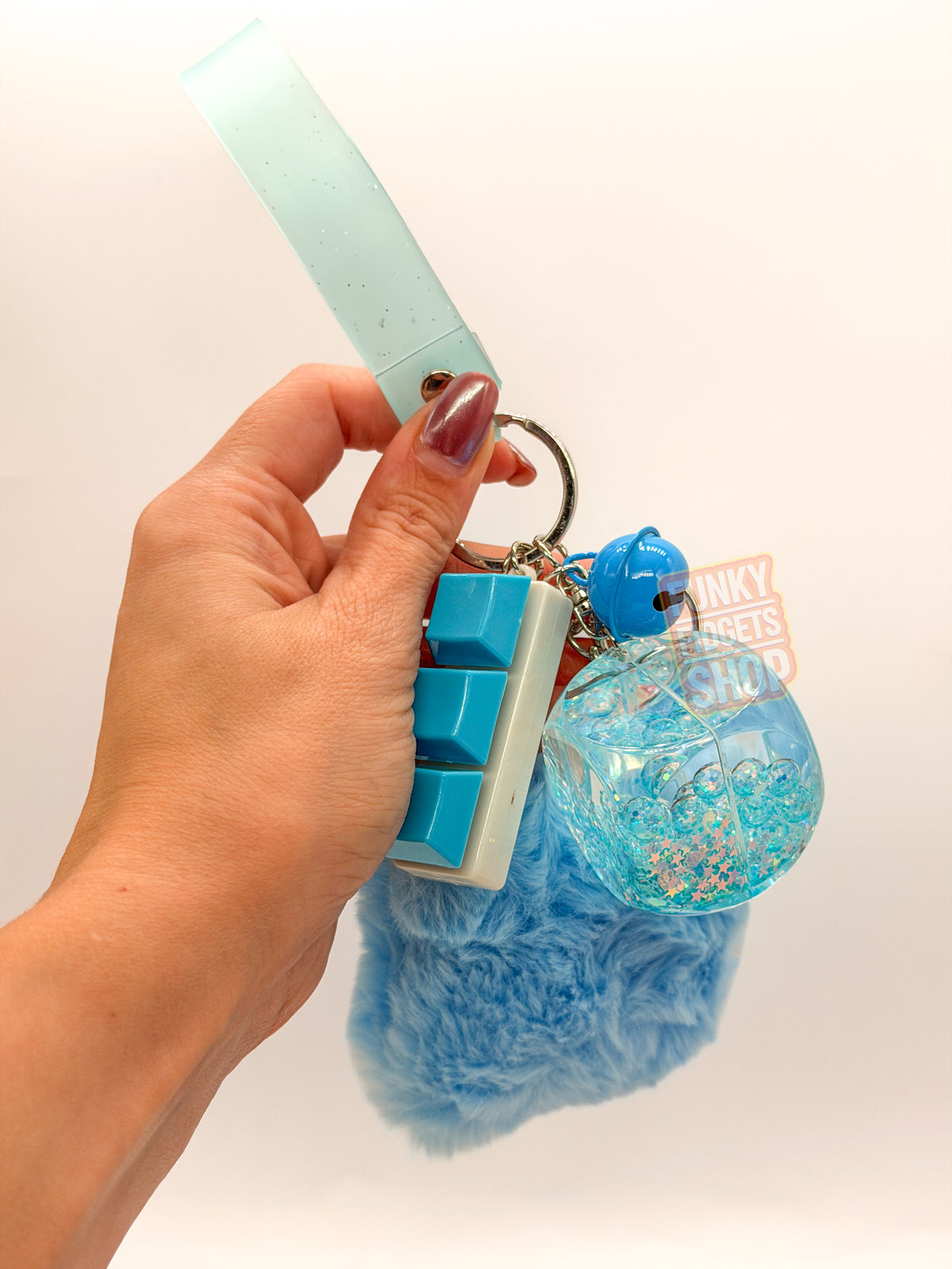 Fluffy Keyboard Fidget keychain Wristlet