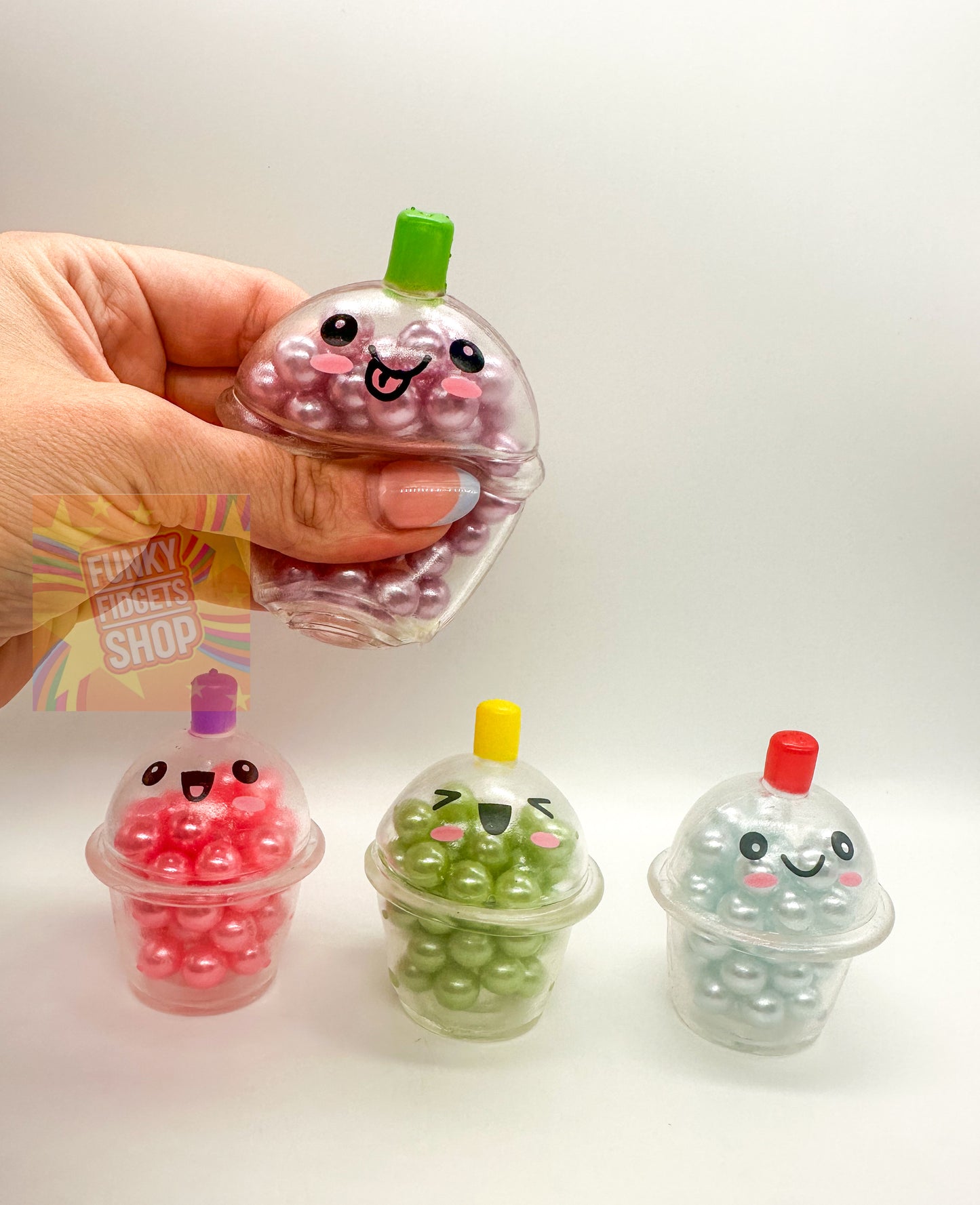 Liquidless bubble tea stress ball