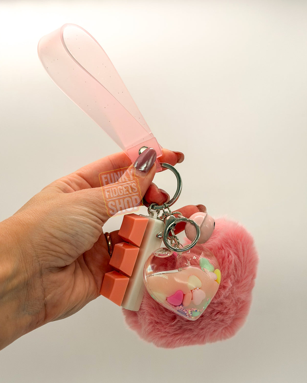 Fluffy Keyboard Fidget keychain Wristlet