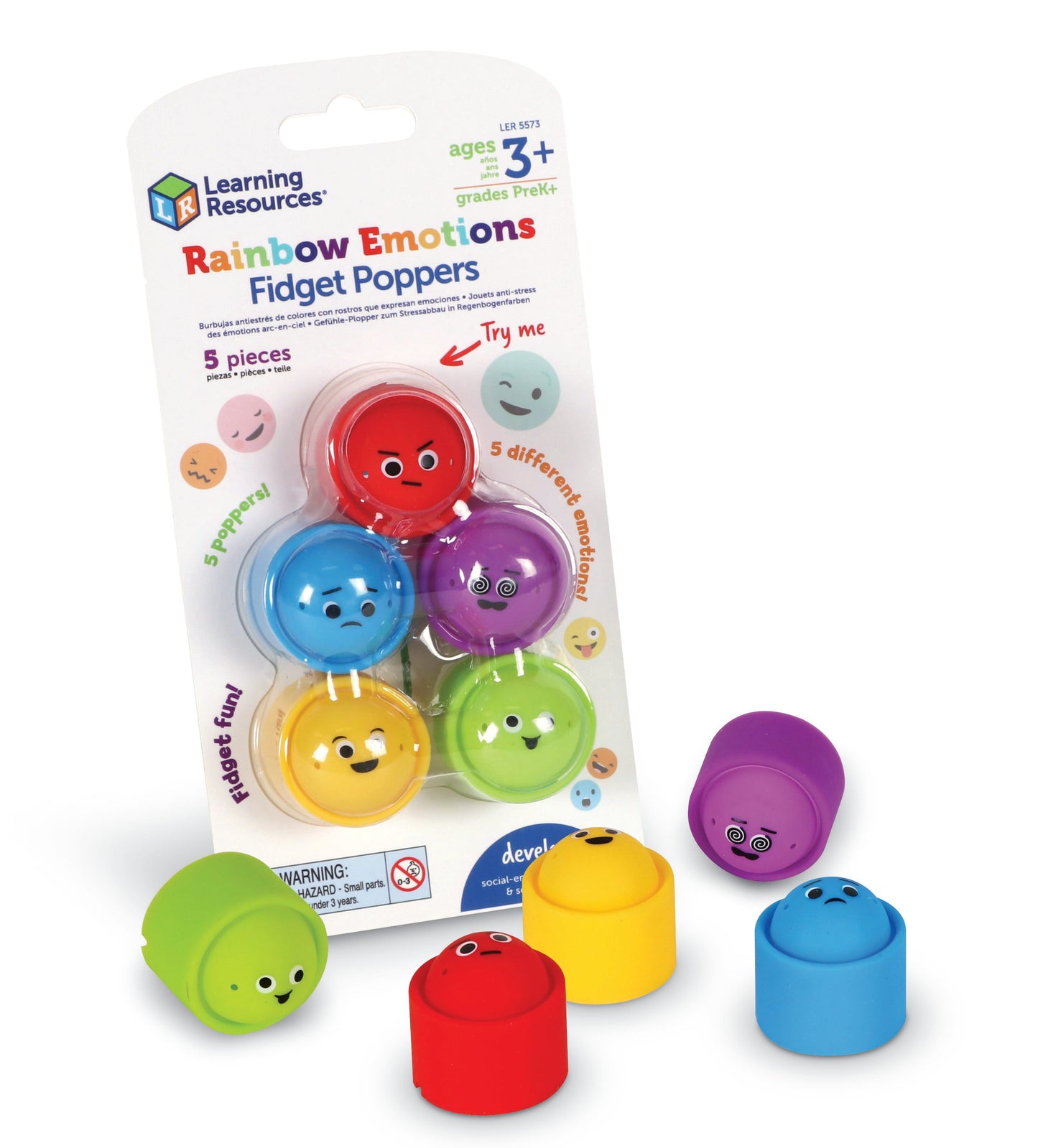 Rainbow emotions fidget poppers