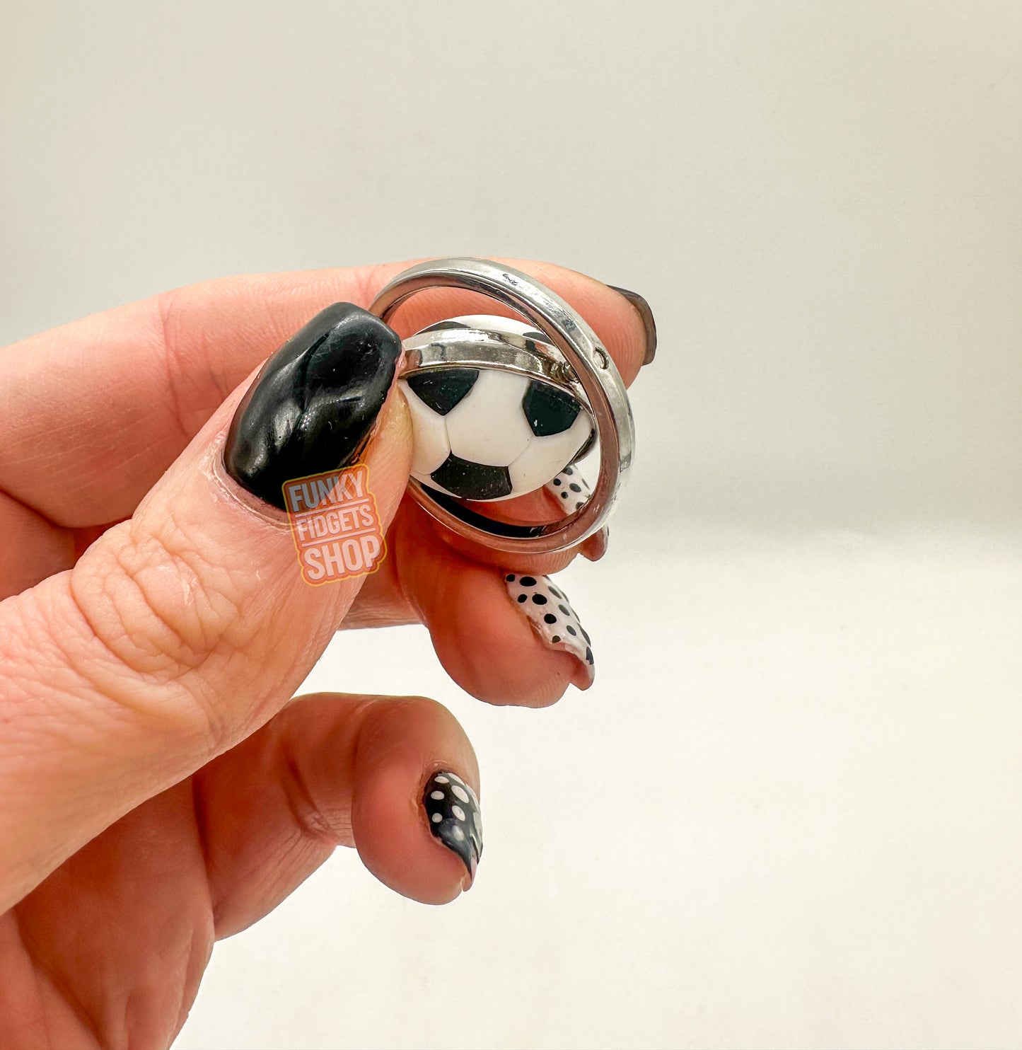 Funky Football Spinning Keyring