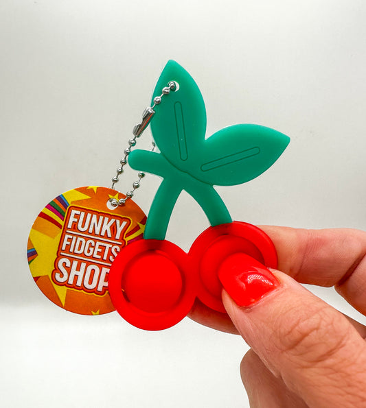 Funky cherries pop dimple keychain