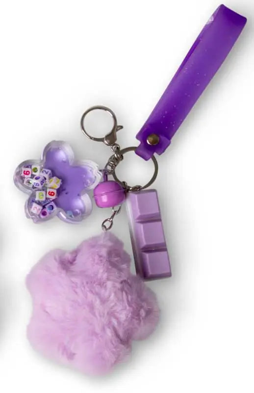 Fluffy Keyboard Fidget keychain Wristlet
