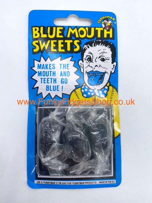 Blue mouth sweet prank